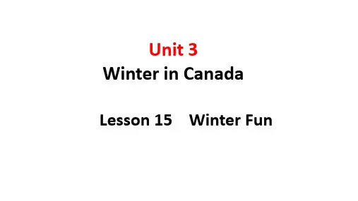 冀教版六年级上册英语Lesson15 Winter Fun