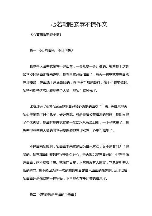 心若朝阳宠辱不惊作文