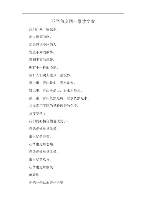 不同角度同一景致文案