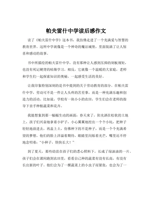 帕夫雷什中学读后感作文