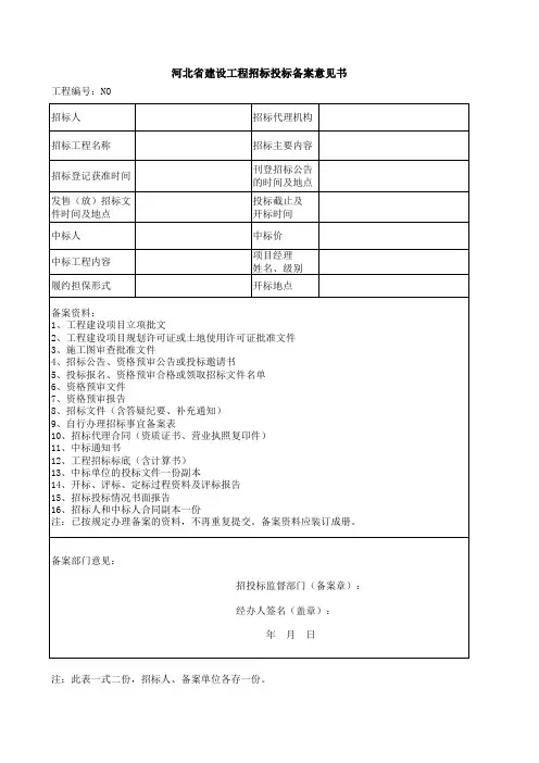 备案意见书