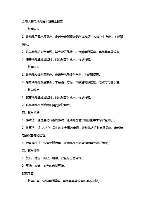 会咬人的电幼儿园中班安全教案