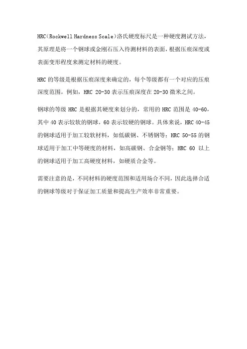 钢球等级 hrc