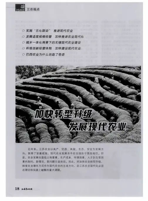 加快转型升级 发展现代农业——实施“五化联动”现代推进农业