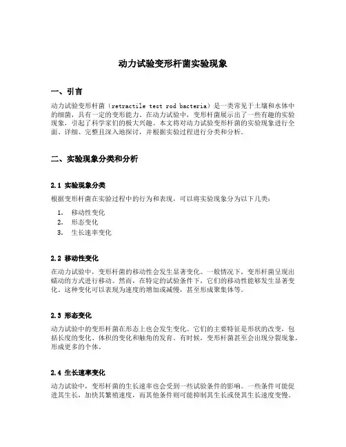 动力试验变形杆菌实验现象