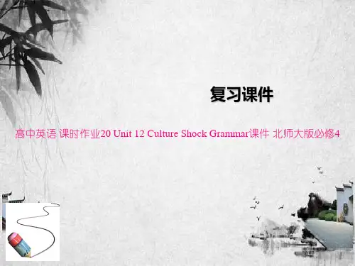 高中英语 课时作业20 Unit 12 Culture Shock Grammar课件 北师大版必