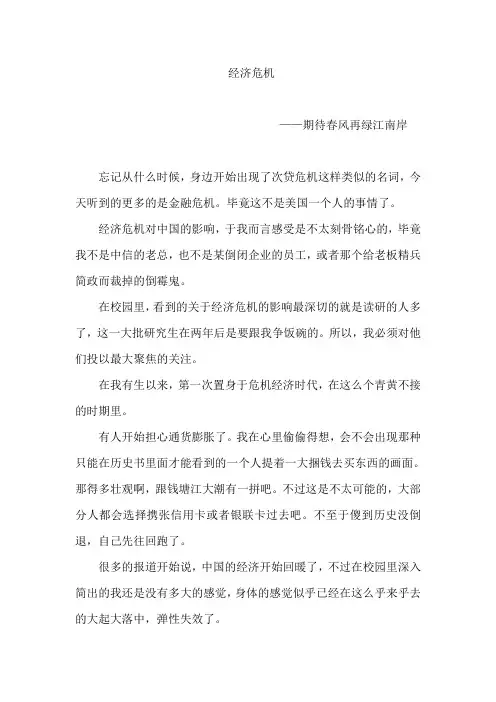 经济危机之我见