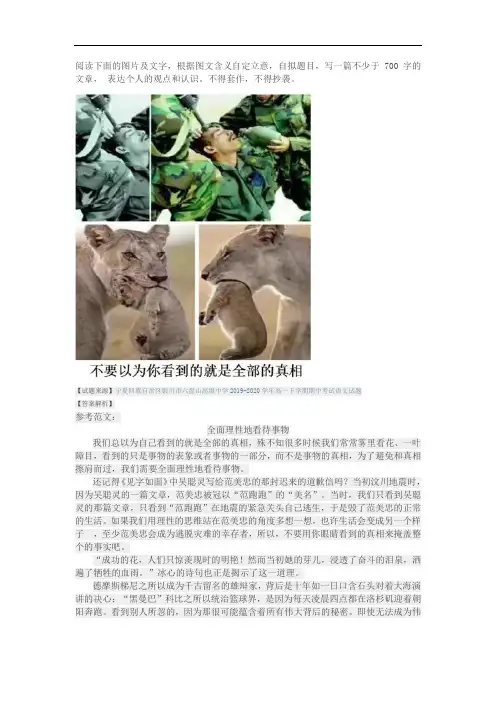 高考语文满分作文范例及解析--全面理性地看待事物