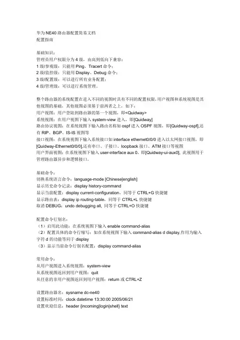 ne40系列的配置命令