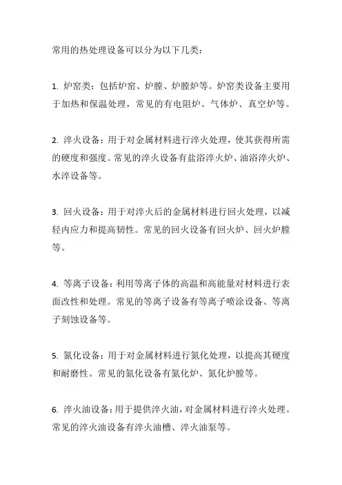 常用热处理设备分类