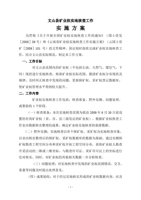 核查工作方案