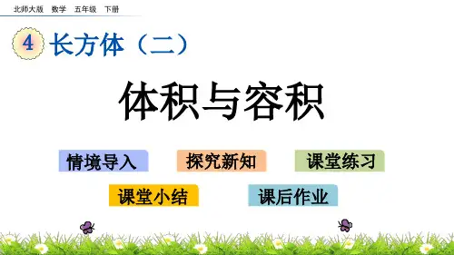 北师大版五年级下册 4.1 体积与容积
