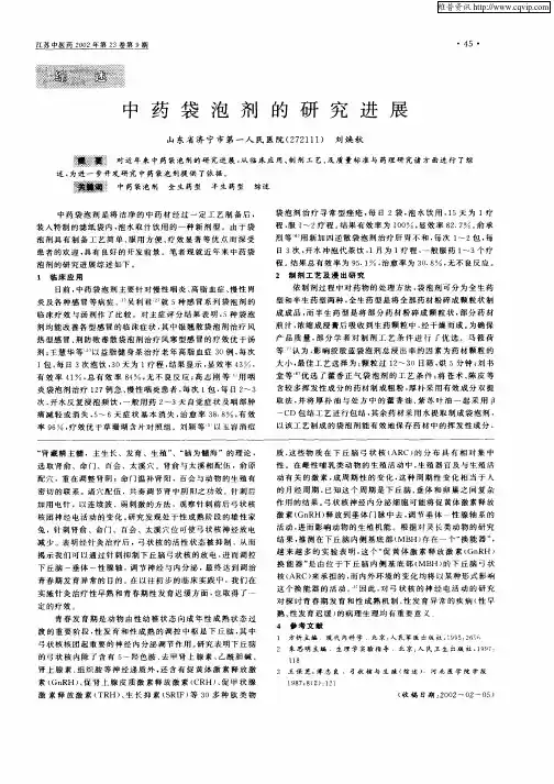 中药袋泡剂的研究进展