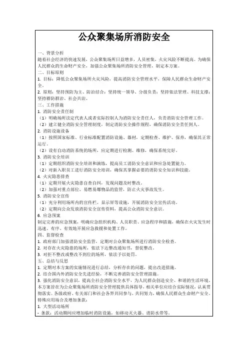 公众聚集场所消防安全