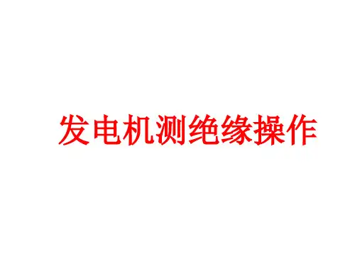 发电机测绝缘操作