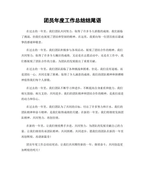 团员年度工作总结结尾语