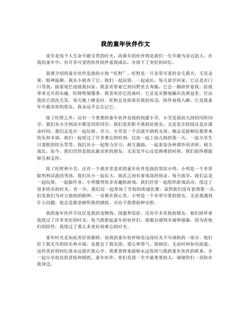 我的童年伙伴作文