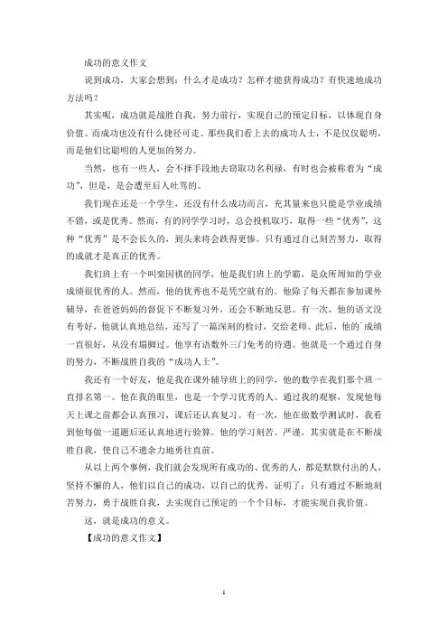成功的意义作文(精选)
