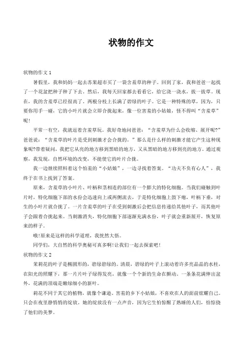 状物的作文
