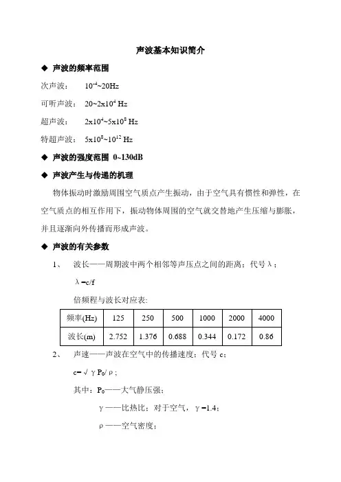声波基本知识简介