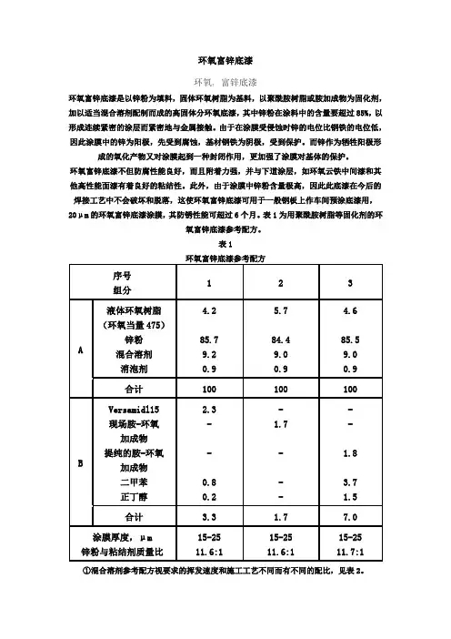 环氧富锌底漆