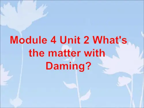 五年级英语上册Module 4 Unit 2 What's the matter with外研版
