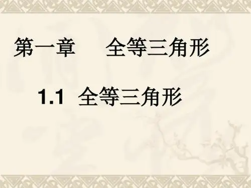 青岛版初二数学八年级上册1.1全等三角形