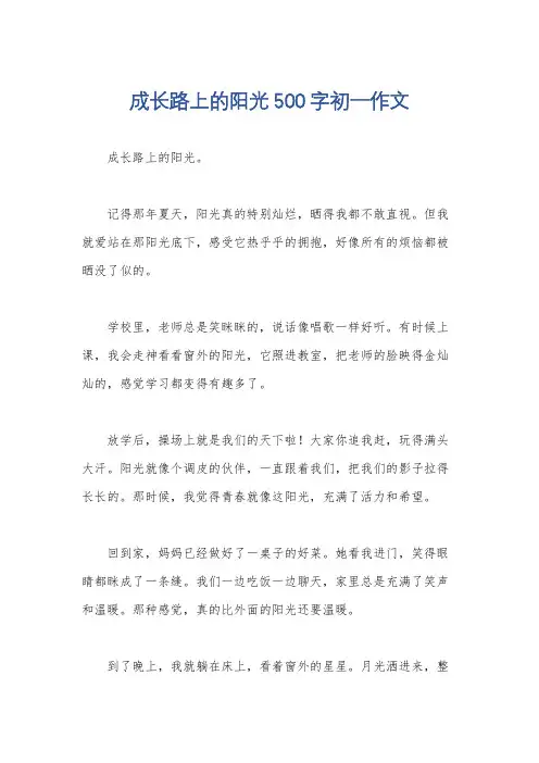 成长路上的阳光500字初一作文