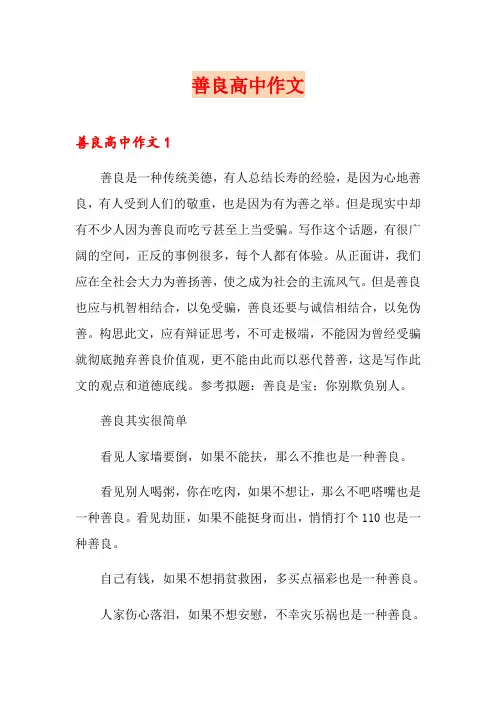 善良高中作文