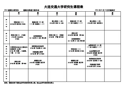 大连交通大学研究生课程表