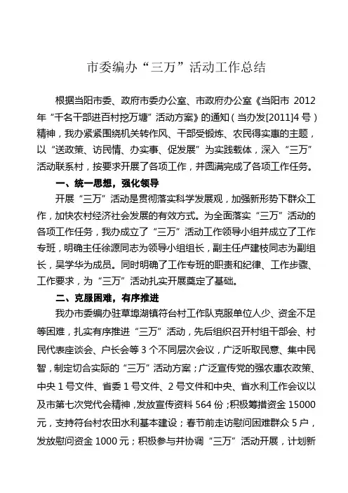 三万工作总结