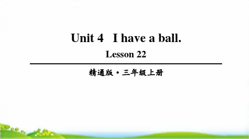 人教精通版三年级上学期英语Lesson22课件