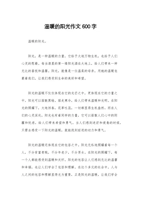 温暖的阳光作文600字