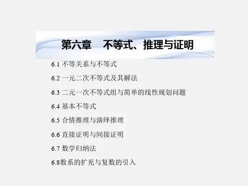 高考数学  第六章 不等式、推理与证明课件 湘教