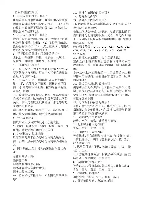 园林工程基础知识汇总