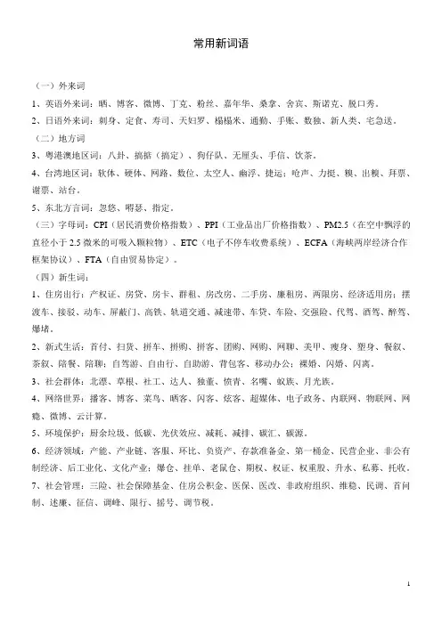 常用新词语