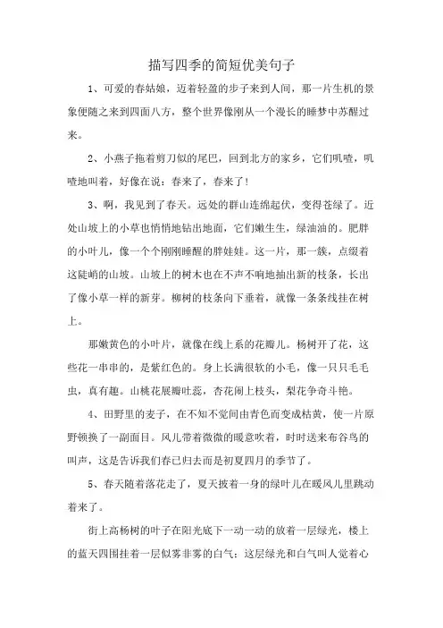 描写四季的简短优美句子