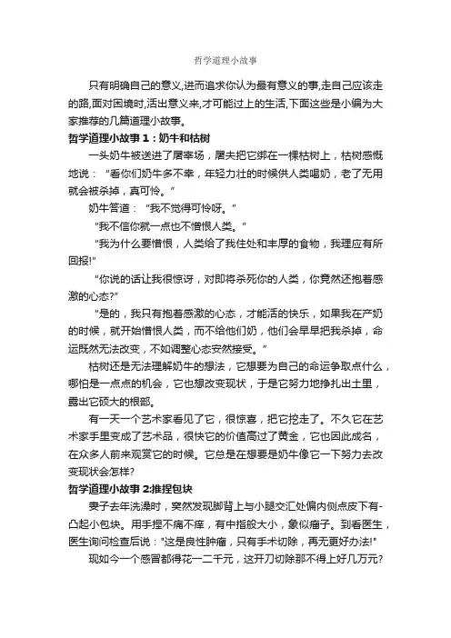 哲学道理小故事_故事大全