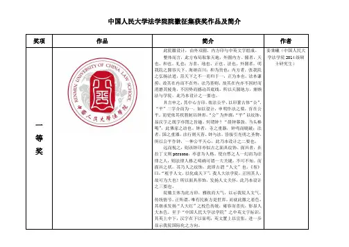 中国人民大学法学院院徽征集获奖作品及简介