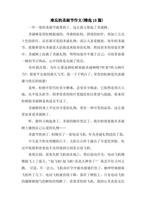 难忘的圣诞节作文(精选15篇)精选