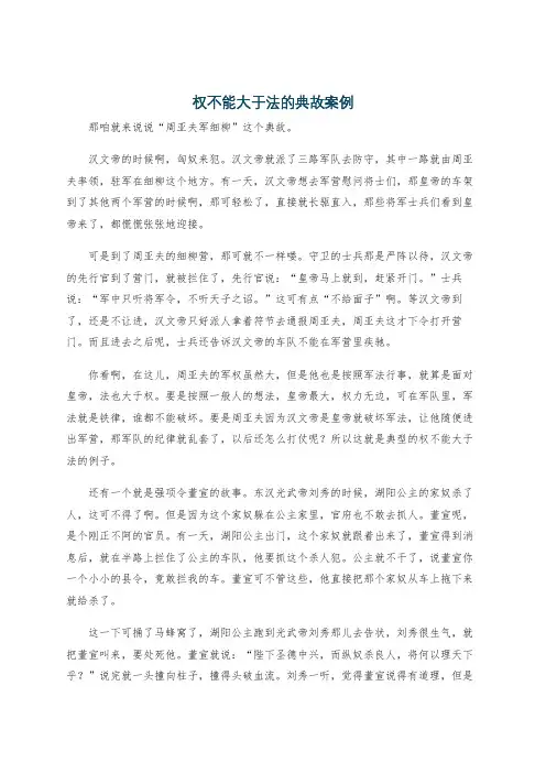 权不能大于法的典故案例