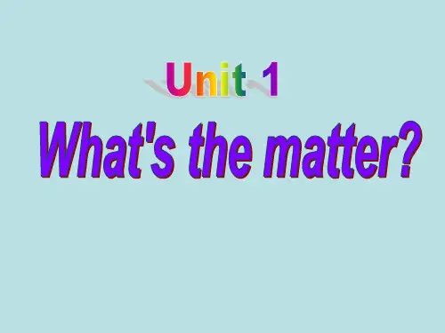 新目标人教版八年级下册Unit1what''s the matter -Section B1a-1d