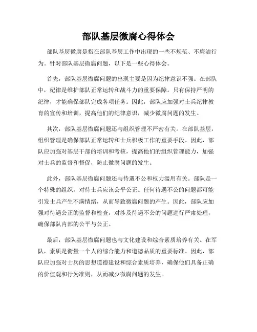 部队基层微腐心得体会