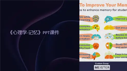 《心理学-记忆》课件