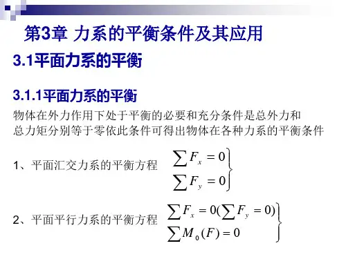《工程力学(第2版)》电子教案 第3章力系的平衡条件及其应用