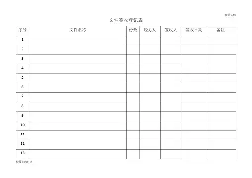 文件签收登记表(模板)