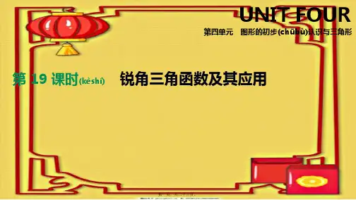 中考数学总复习 第四单元 图形的初步认识与三角形 第19课时 锐角三角函数及其应用课件