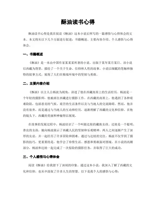 酥油读书心得