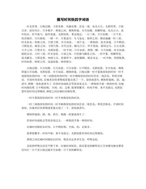 描写时间快四字词语