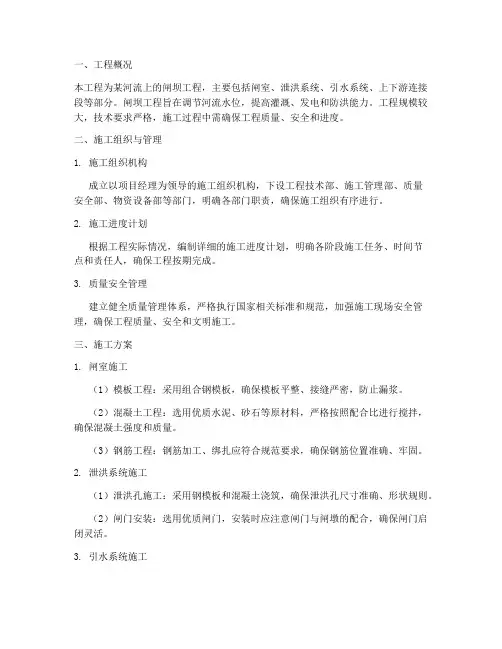 闸坝专项施工方案